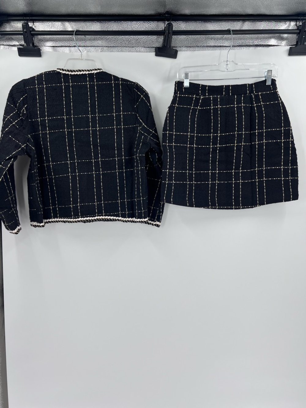 2 Piece Set Women Short Woolen Tweed Jacket Coat Skirt Set (see description) - Picture 3 of 9